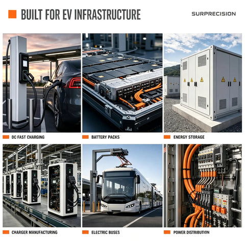 Image showcasing Top Shelf Heavy Duty EV High Voltage Cable 350 Kcmil XLPE Insulated 1500V in EV infrastructure applications.