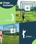 Golf Cage Net With Steel Frame 10x10x10 Ft For At Home Indoor Full Swing Practice And Chipping in garden and backyard.