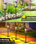 Rectangle Solar Pathway Lights Outdoor 6 Pack Super Bright Auto On Off No Fuss Landscape LED Lights for Walkway Garden and Driveway