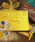 Pirate Treasure Dig Kit for Kids 6 and Up, Uncover 16 Plus Realistic Ancient Coin Replicas, Fool's Gold and Pirate Charms, STEM Archaeology Craft for Necklace Making, Coin Collecting Gift for Curious Explorers, with coin mold and digging tools