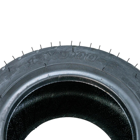 13x5.00-6 Tubeless Pneumatic Go Kart Tire for front or rear wheels, close-up of sidewall showing size marking