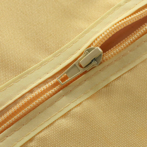 Close-up of zipper on Yellow 60 Inch Round Outdoor And Indoor Tablecloth With Umbrella Hole And Zipper Wrinkle Free Washable Waterproof Round Table Cover