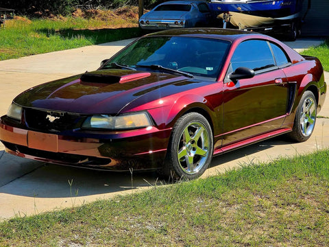 Dead Straight Automotive Colorshift Basecoat Midcoat One Gallon Ready To Roll With Slow Reducer Mix For Knockout Satin Finish And Straight Fire Metallic Swaps That Truly Turn Heads On The Daily Commute on Mustang in sunlight.