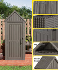 All Weather Outdoor Resin Storage Cabinet With Removable Shelves Lock Ring And Reinforced Floor Rugged Garden Shed detail