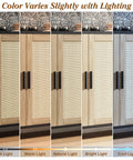 Buffet Cabinet With Storage And Rattan Doors 48 Inch Sideboard With Adjustable Shelves color variation under different lighting conditions.