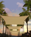 Sand Beige 10x10 Square Sun Shade Sail Canopy UPF50 Plus Outdoor Patio Shade Breathable Water Permeable For Yard And Garden