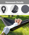 Heavy Duty Hammock Stand With Portable Foldable Patio Hammock For Backyard Or Deck, Sturdy Steel Frame With Non Slip Feet, Supports Up To 475 Lbs, Fits 2 To 3 People, Dark Gray Outdoor Lounging.