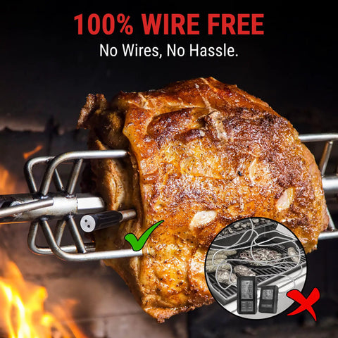 500 Ft Bluetooth Wireless Meat Thermometer That Is 100 Percent Wire Free Monitor Grillin And Smoking Temps From Anywhere for Rotisserie