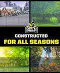 4 Foot By 100 Foot Black Temporary Fencing Mesh Snow Fence Made From Durable Plastic Safe Garden Netting Above Ground Barrier shown in all seasons