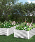 Two Pack Tall 8x4ft Galvanized Raised Garden Beds Outdoor Above Ground For Vegetables And Flowers Steel Raised Beds