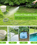 Cordless Garden Sprayer Wand With Telescopic 32 Inch Reach, Three Adjustable Speeds, Battery Indicator, 26.2 Ft Hose in use
