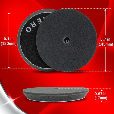 3 Piece Orbital Polishing Pads Set For Buffing And Waxing 5 Inch Hook And Loop Foam Buffer Pads With German Foam Technology