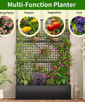 Metal Raised Garden Bed With Built In Trellis And Privacy Screen For Patio 71 Inch By 47.2 Inch By 16 Inch Drainage Holes