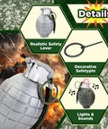 4 Pack Toy Grenades Set For Kids, Realistic Boom Sound Effects, featuring safety lever and decorative 4-inch plastic design