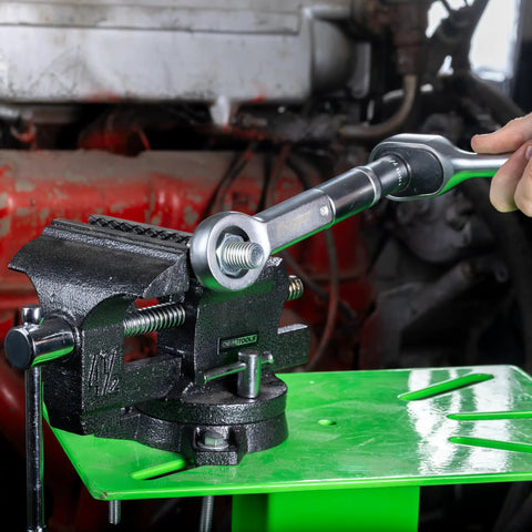 Using Heavy Duty Nut Splitter Tool For Removing Rusty, Broken Or Damaged Nuts Without Damaging Bolt Threads on workbench