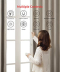 Woman using Curtain Automation Motor For Smart Home With Wireless App And Auto Timer Control, Installs In 30 Seconds Without Tools.