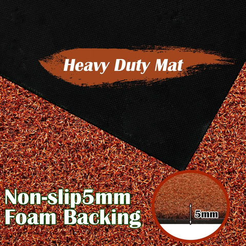 Close-up of Baseball Batting Mat 10 Ft By 3.8 Ft Inlaid Home Plate Turf Hitting Mat With Carry Strap Non Slip Backing