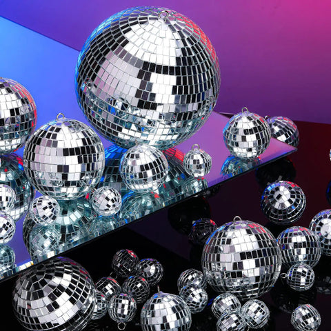 65 Piece Disco Ball Decorations Set With Assorted Size Mirror Ornaments Reflective Hanging Balls For Mardi Gras 70s Party Vibes