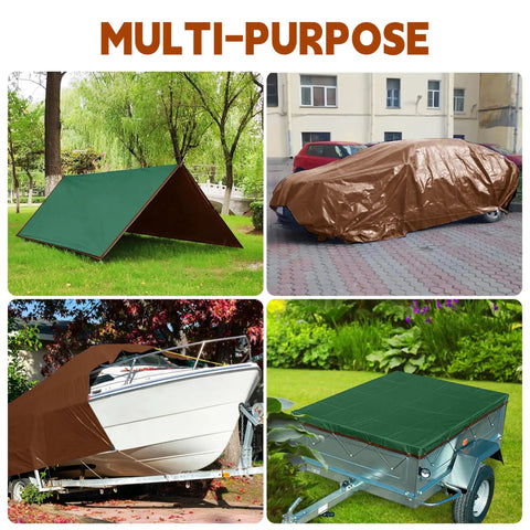 5x7 Ft Waterproof Tarp Built With 7 Mil Thick Poly, Heavy Duty Grommets And Reinforced Edges, UV Resistant Outdoor Cover used for car and boat