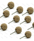 Jute Rope Drawer Knobs And Knob Pulls For Cabinets And Wardrobes Nautical Hardware Decor 35 Mm Pack Of 6 Hand Crafted Crisscross Knot Cabinet Handles For Dresser And Cupboard Renovation With A Beachy Coastal Vibe., six jute rope cabinet knobs with metal screws