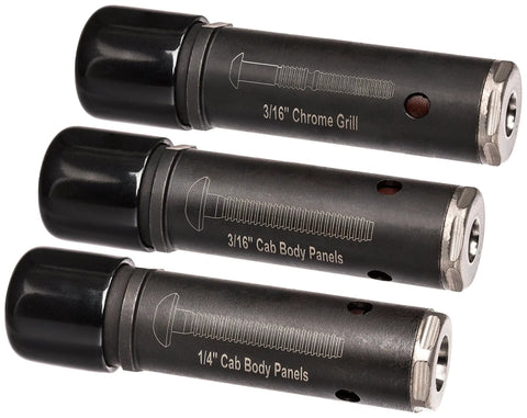 Three nose cones for Heavy Duty Air Rivet Puller for Quarter Inch Magna Grip Lockbolts and Blind Fasteners.