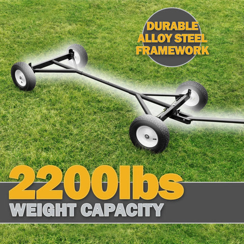 Heavy Duty ATV Utility Wagon Chassis That Hauls 2200 Pounds Built Tough From Alloy Steel Platform on grassy field
