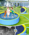 Huge 79 Inch Foldable Kiddie Pool For Pets And Kids With Non Slip Hard Plastic 2 In 1 Sprinkler Pool Portable Outdoor Backyard Splash Play Perfect For Summer Lawn Parties And Family Fun shown with children and a dog playing.