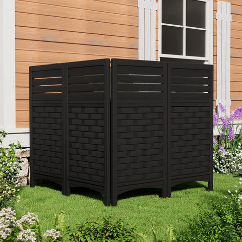 Outdoor Privacy Fence Panels For Yard And Garden Keep Nosy Neighbors Out, Resin HDPE Panels To Hide Pool Equipment A C Units And Trash Cans, 4 Pack Black, 45x22" easy install