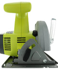 Eighteen Volt Cordless Circular Saw Featuring A Five Point Five Inch Carbide Blade For Grinding Long Rip Cuts Through Plywood And Dimensional Lumber Without Breaking A Sweat Today, side view with adjustable depth and bevel angle knob.