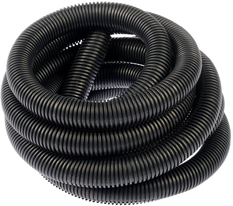 Three Quarter Inch By Ten Foot Black Flex Split Wire Conduit with universal fit for automotive and industrial electrical repairs
