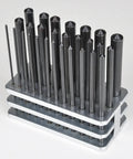 Steel Transfer Punch Set With Index Stand 28 Piece Pack For Machinists And Tool Cribs Sizes Range From 3/32 Inch To 1/2 Inch