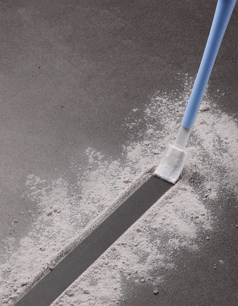 Disposable Crevice Cleaning Tool Set with 50 Replaceable Brush Heads cleaning grout on floor