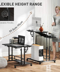 Level Up Your Daily Grind With This Electric Adjustable Standing Desk Featuring A Built In Power Hub With Dual Usb Ports And A Roll Away Storage Shelf In Sleek Black Finish with height adjustment knobs.
