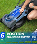 18 Inch 40V Max Brushless Cordless Push Lawn Mower With 4.0Ah Battery, 148Wh Total Power, Charger Included, Up To One Eighth Of An Acre Coverage, About 30 Minute Runtime, Lightweight, Easy Start, Mulch And Side Discharge Options. 6-position cutting height lever on cordless mower