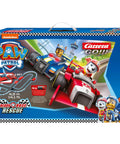 Box of PAW Patrol Battery Operated 1:43 Scale Slot Car Racing Track Set With Jump Ramp Featuring Chase And Marshall 14.1 Foot Track