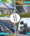 Heavy Duty Solar Disconnect Switch 1000V 30Amp DC Breaker Box Featuring Hella Weatherproof IP65 Housing shown with solar panels on home and RV.