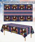 4th Of July Tablecloth 250th Anniversary Patriotic American Flag Design Two Pack For Memorial Day Outdoor Home Patio Decor USA