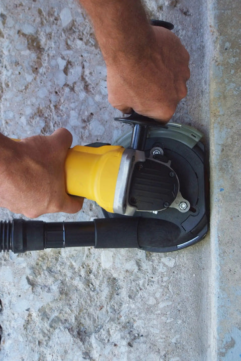 Universal Dust Shroud Attachment For Angle Grinders That Handles 6 To 9 Inch Sizes With Rugged Glass Filled Nylon Build Sliding Front