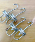 Beefy Heavy Duty Powder Coating Swivel Hooks Set With 360 Degree Ball Bearing Spinner And V And U Hooks, 250 LB Capacity, Steel Hangers For Painting Powder Coating And Spray Booths, 4 Pack, chrome hooks on wood