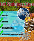Heavy Duty 304 Stainless Steel Chain Rock Solid Rust Resistant Security Link for dog restraint and garden guardrail.