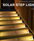 Solar Step Lights For Outdoors Waterproof IP67 Stair And Deck Lights Pack Of 6 installed on stone steps