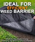 Garden Weed Barrier Landscape Fabric 4 Ft By 50 Ft 2 Pack Premium Weed Control Cloth Durable Woven Geotextile shown in garden use