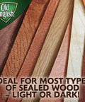 Different types of wooden surfaces showing effectiveness of Lemon Oil Furniture Polish For Wood Surfaces That Conditions Protects Cleans and Shines 96 Fl Oz Total Pack Of 6 Bottles 16 Oz Each Controls Stains And Scratches While Bringing Out Natural Wood Beauty Lookin' Fresh