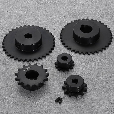 24 Tooth ANSI 35 Roller Chain Sprocket With 1 Inch Bore For ISO 06C Chain C45 Carbon Steel With Black Oxide Finish Built Tough And Rust Resistant With Set Screws Included
