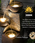 Tall Outdoor Water Fountain With Stone Texture, Four Tier Cascading Bowls For Patio Deck Porch Yard And Garden, 38.2 Inches High.