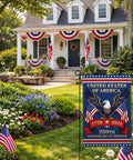 250th Anniversary USA Flag Garden Flag Burlap 12x18 Inch Double Sided Patriotic Yard Decor Featuring 1776 2026 Eagle And Flag