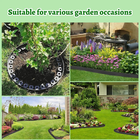 40 Ft Black Garden Edging Kit With 2 Inch Tall Border, 8 Inch Spiral Anchoring Spikes, And Garden Pruning Scissors For Lawn Edging setup
