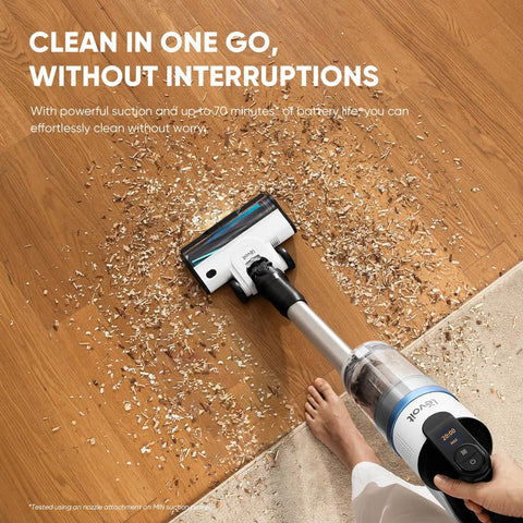 Premium Cordless Stick Vacuum With Auto Empty Base And Tangle Free Roller That Eats Up Pet Hair And Dirt Without Clogging Or Making A Mess Up To 70 Minutes Of Battery Life For Effortless Daily Home Care And Fresh Clean Floors cleaning wood floor with debris
