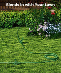 Heavy Duty 25 Foot Outdoor Extension Cord With Triple Waterproof Outlets For Patio Parties And Holiday Displays on green lawn