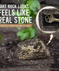 Outdoor Fake Rock Key Hider That Looks And Feels Like Real Stone, Weatherproof Spare Key Storage For Garden Or Yard in soil